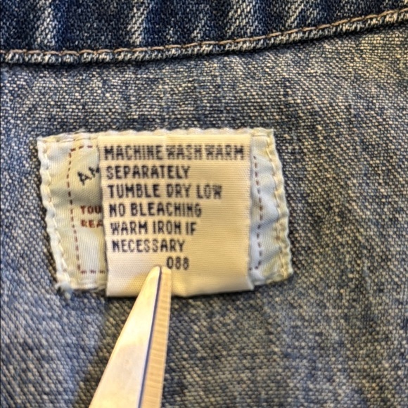 VINTAGE Y2K American Eagle Outfitters Denim Vest #518 - Picture 6 of 12